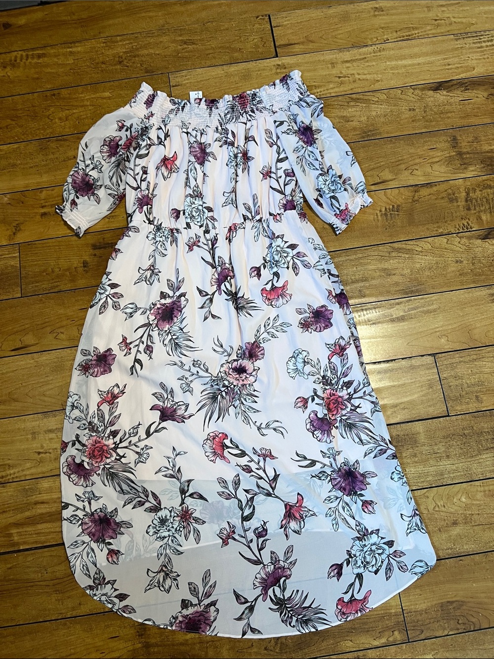 reitmans Pink Floral Off-Shoulder Dress NWT - Picture 5 of 5